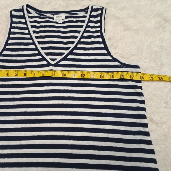 J. Crew Women's Navy Blue Stripped Tank Top Size S - Picture 4 of 7